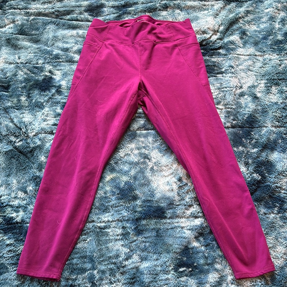 Size Large high waist Members Mark purple Leggings w/ pockets